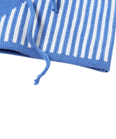 Deep V-Neck Striped High-Waisted Jumpsuit