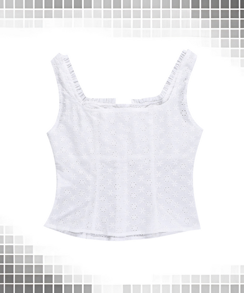 Jacquard Lace Vintage Camisole Top