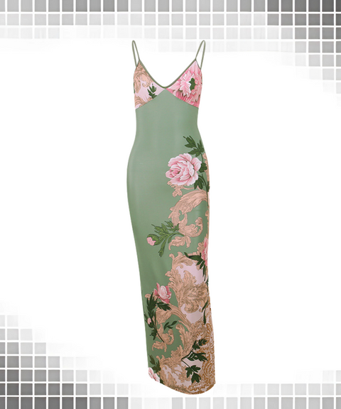 Long Printed Maxi Dress