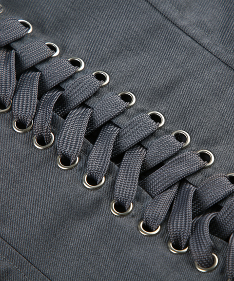 Hanging Neck Zipper Vest and Shorts