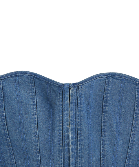 Single-breasted Denim Corset