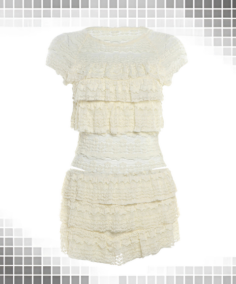 Hollow-Out Shorts Set