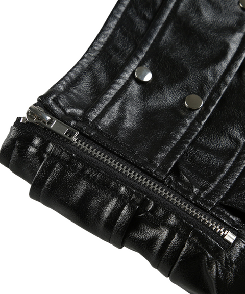 Studded Low-Waist Pleated Skirt