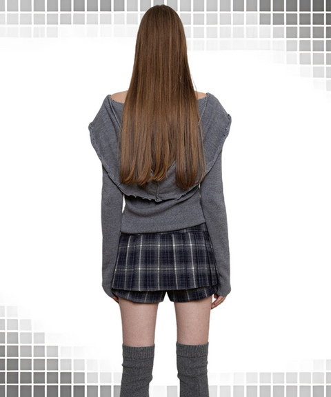 Plaid Low-Waist Bodycon Mini Skirt