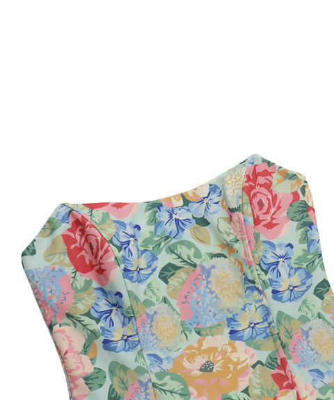 Floral Print Strapless Top