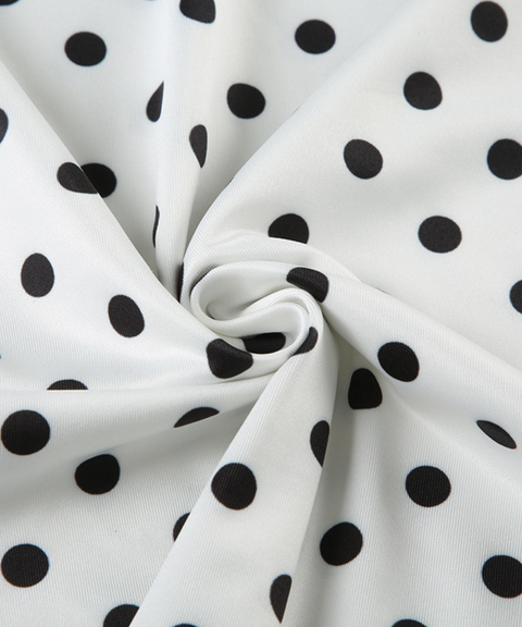Polka Dot Print Suspender Dress