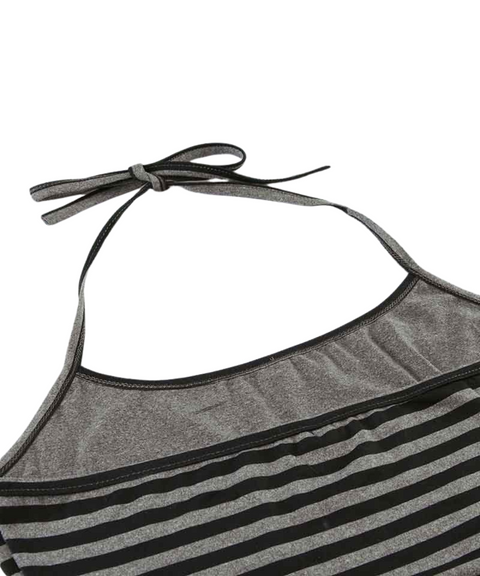 Striped Suspenders Low Waist Shorts Two-piece Set