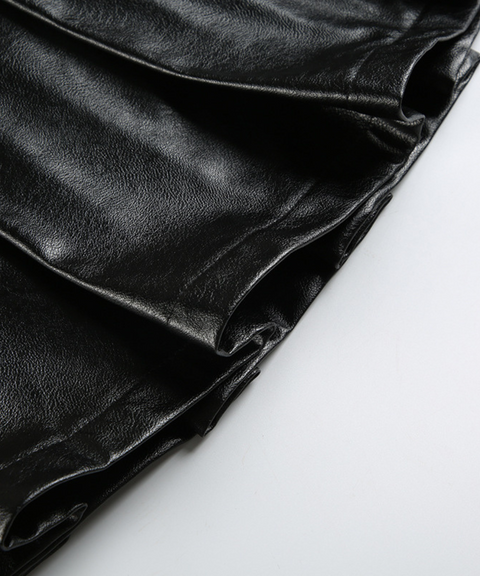 Studded Low-Waist Pleated Skirt