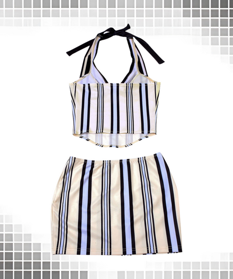 Printed Tank Top And Bodycon Skirt Set