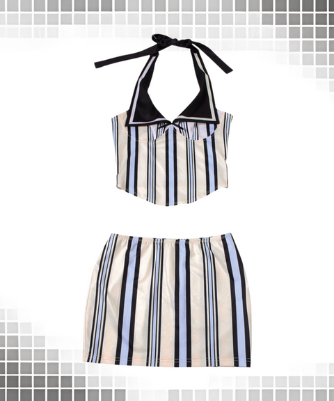 Printed Tank Top And Bodycon Skirt Set
