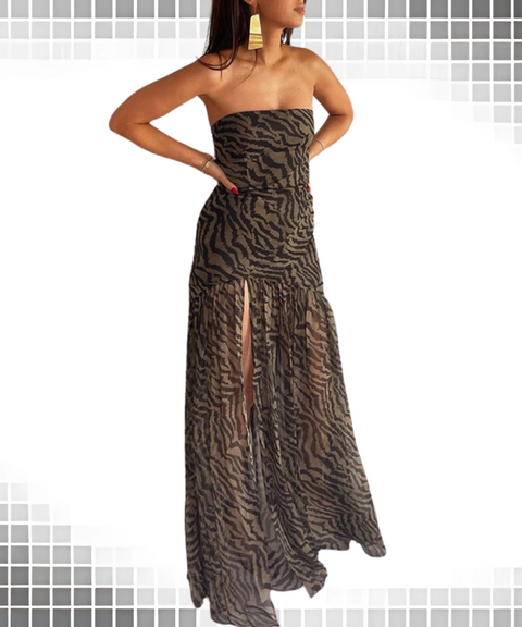 Leopard Print Tube Dress