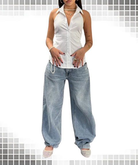 Polo Neck Vest With Waist