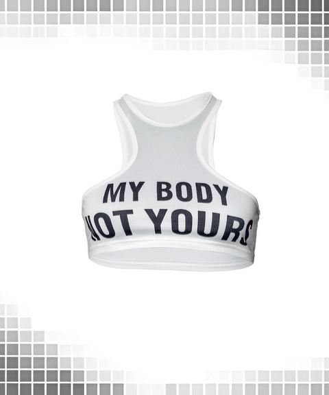 Letter Print Vest My Body Not Yours