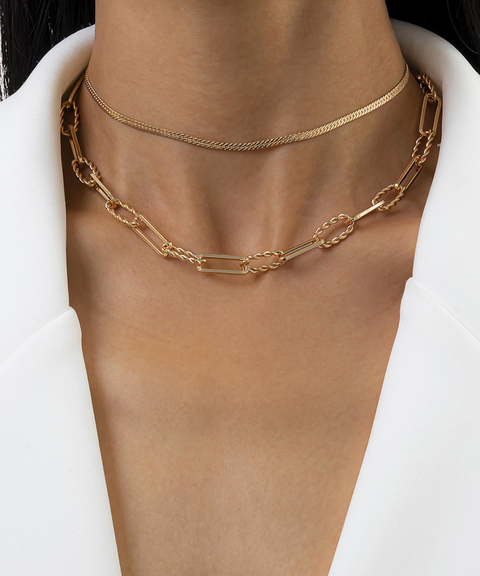 Double-Layered Personalized Metal Necklace