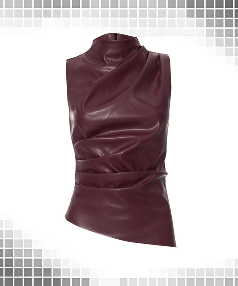 Leather Waist Sleeveless Top