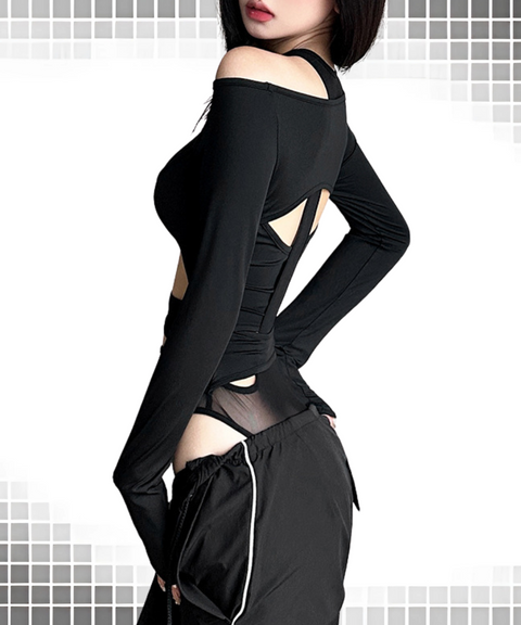Long-sleeved Cutout Bodysuit