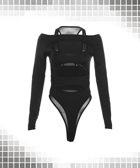 Long-sleeved Cutout Bodysuit