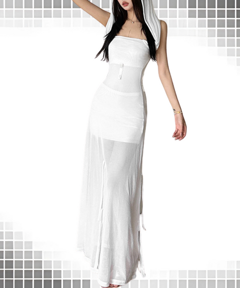 Hooded Tube Dress for Versatile Wear
