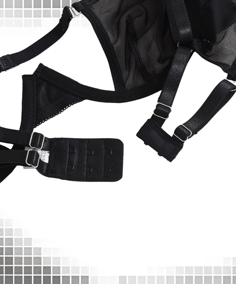 Women's Sexy Clothing, Underwire mesh rhinestone sexy set, Nightout, OOTD