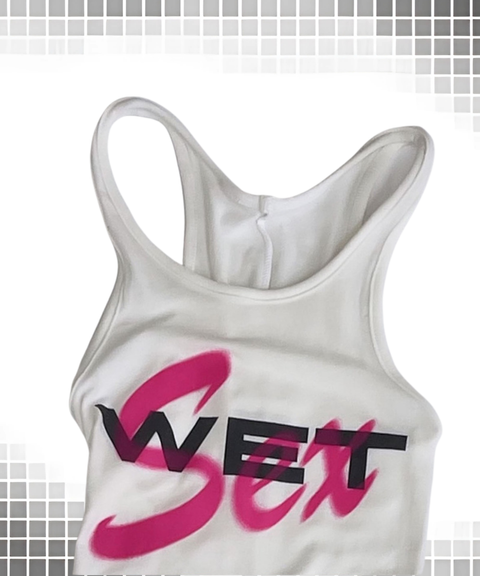 Letter print sexy sleeveless vest, Nightout OOTD