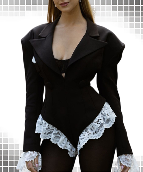 Sexy lace-trimmed bodysuit