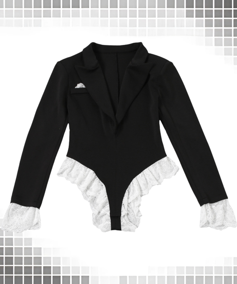 Sexy lace-trimmed bodysuit