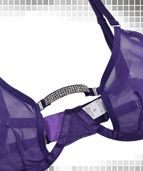 Women's Sexy Clothing, Underwire mesh rhinestone sexy set, Nightout, OOTD