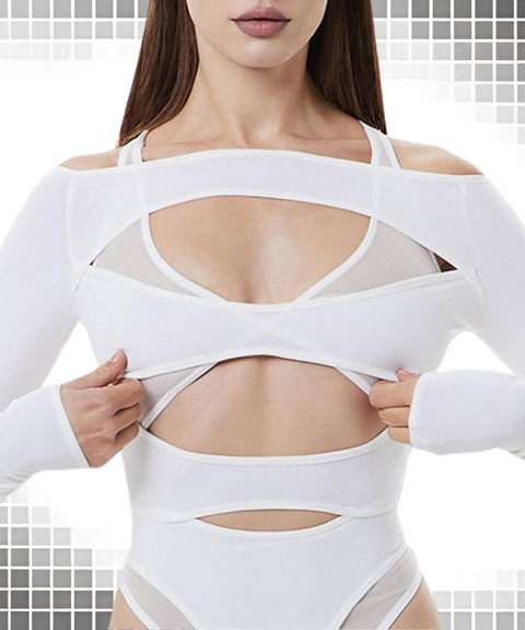 Long-sleeved Cutout Bodysuit