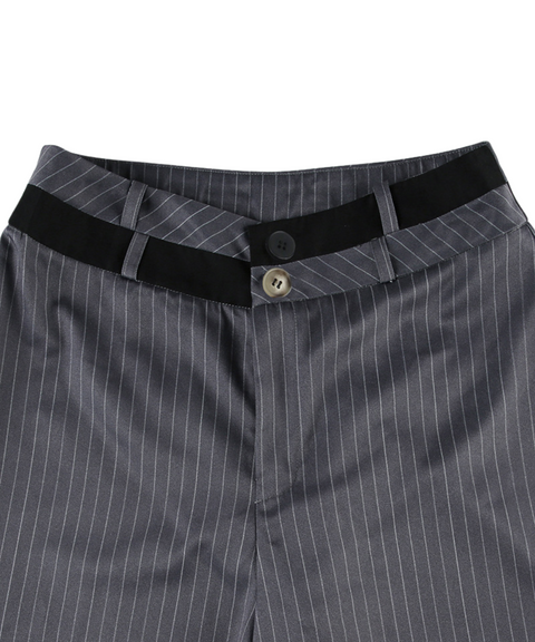 Striped Double Waist Suit Pants