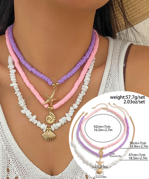 Beach-Style Shell Multi-Layered Necklace