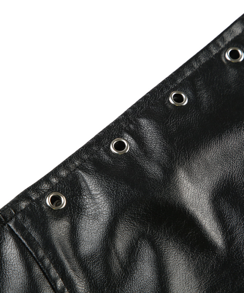 Riveted PU Leather Skirt