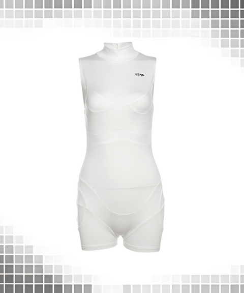 Structured line avant-garde jumpsuit