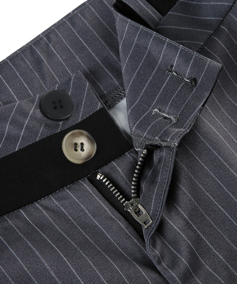 Striped Double Waist Suit Pants