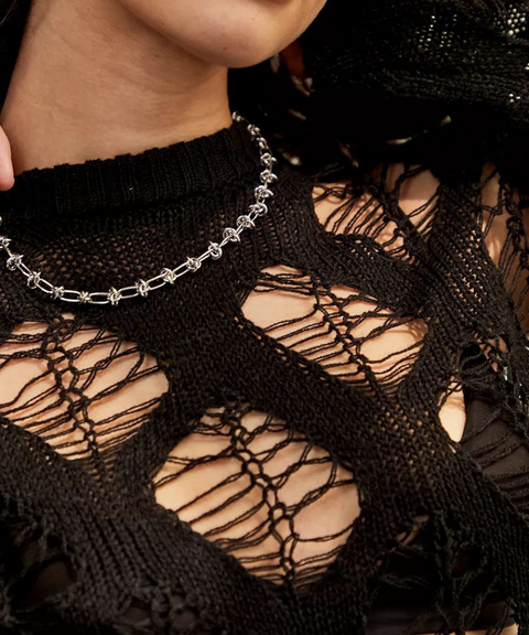 Openwork Loose-knit Sweater