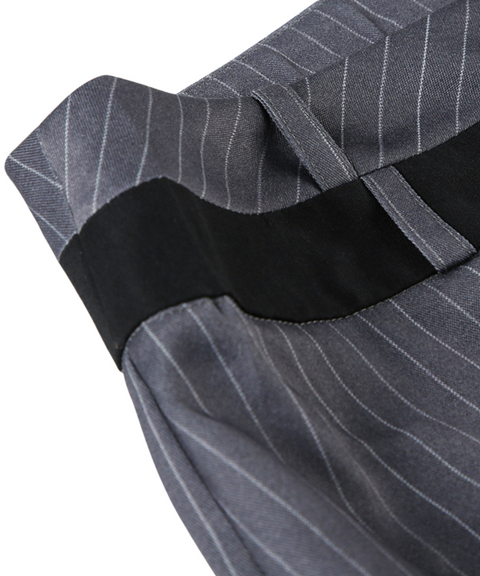 Striped Double Waist Suit Pants