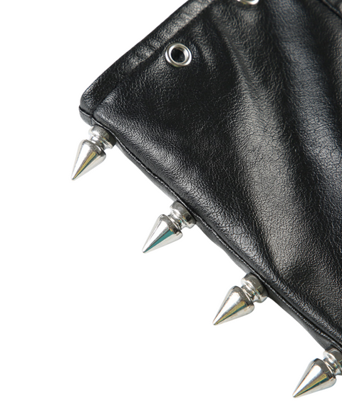 Riveted PU Leather Skirt