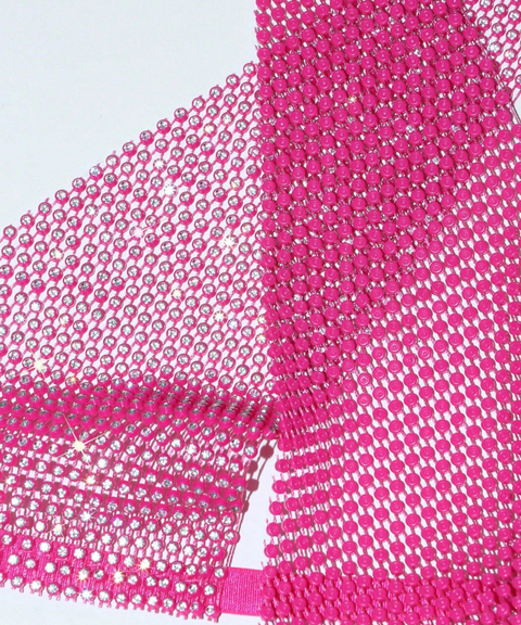 Sexy Mesh Rhinestone Tie-Up Top