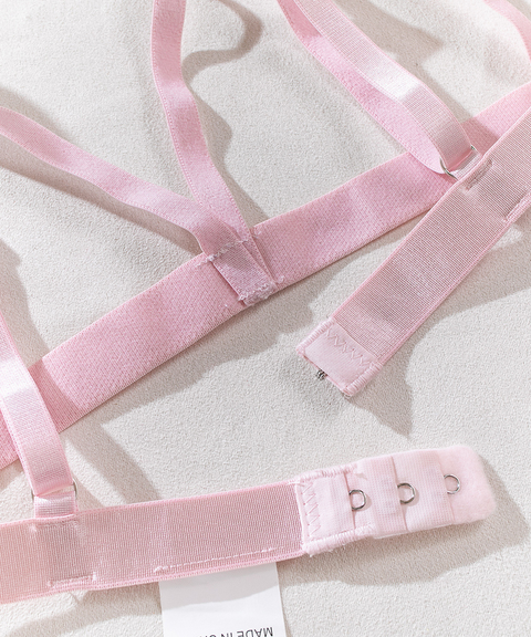 Sexy Bow-Tie Color-Blocked Lingerie Two-Piece Set