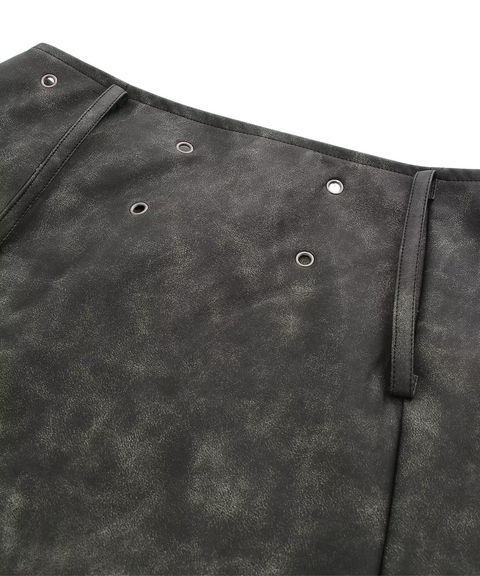 Cross-belt PU Skirt