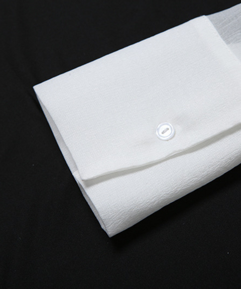 Lapel-neck Flared Sleeve Dress