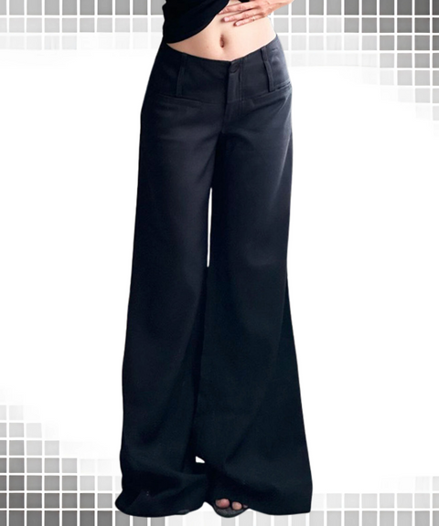 Low-Waist Straight Casual Trousers