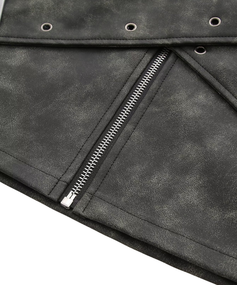 Cross-belt PU Skirt