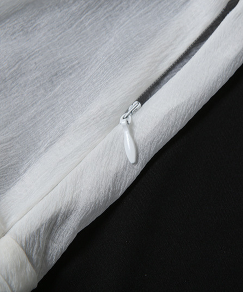 Lapel-neck Flared Sleeve Dress