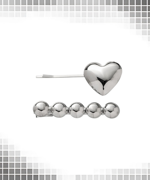Silver Heart Hairpin
