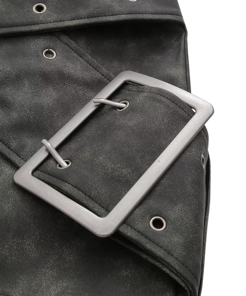 Cross-belt PU Skirt