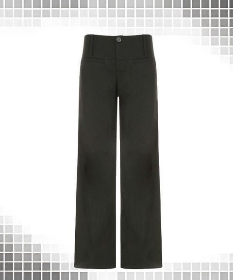 Low-Waist Straight Casual Trousers