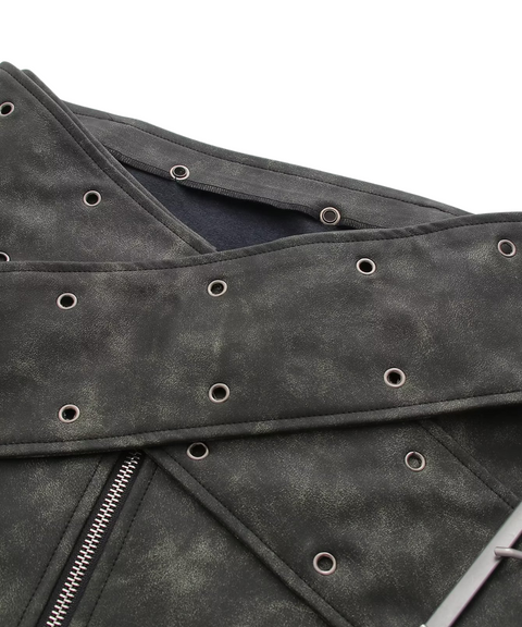 Cross-belt PU Skirt