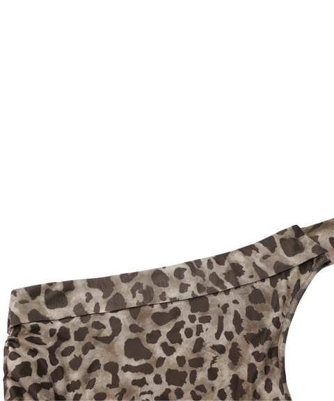 Leopard Print Off-Shoulder Short Vest