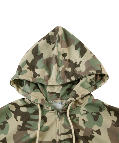 Hooded Long-sleeved Sweatshirt and Trousers Two-piece Set