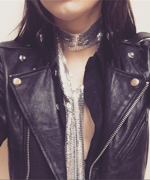 Metallic sequined scarf necklace neck warmer